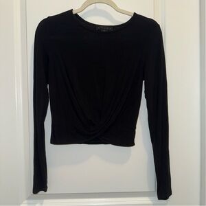 sanctuary | black twisted front knot shirt | size XS